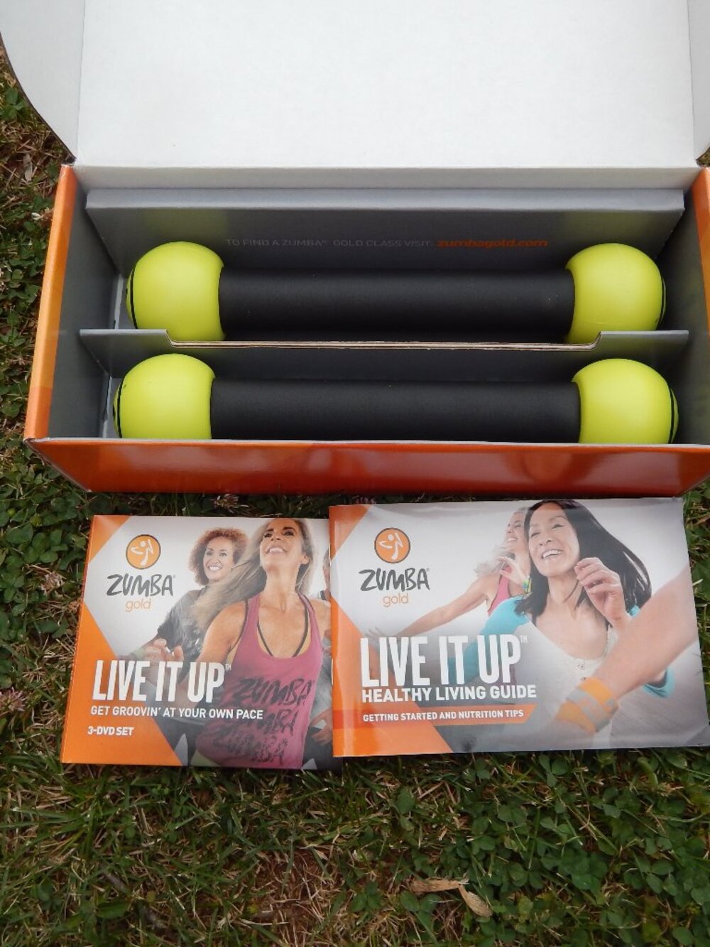 Zumba Gold Live It Up Box Set 3 DVD & Dance Fitness Cardio Shaker Sticks